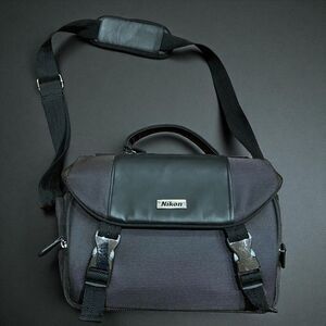Nikon Genuine DSLR Camera Photography Black Gray Adjustable Shoulder Bag